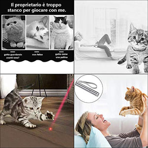 Giocattolo Laser Per Gatti - Luce LED Automatica, Ricaricabile USB, 3 Velocit&agrave;, Motore Silenzioso
