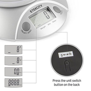 ETEKCITY Bilancia da Cucina Digitale Elettronica 5kg/11lb, Chiaro - Ilgrandebazar
