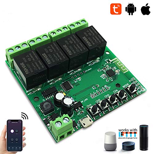 Newgoal Modulo relè Smart Switch WiFi a 4 canali, TUYA/App Life Dc4-ty
