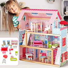 Carica l&#39;immagine nel visualizzatore di Gallery, Infantastic Casa delle Bambole in Legno - 76x30x82cm, 3 Livelli di Gioco, 16... - Ilgrandebazar