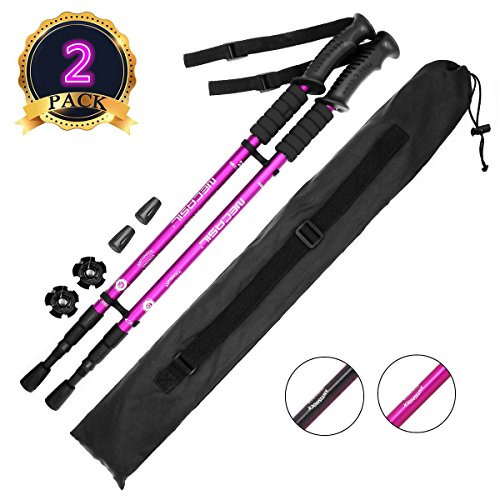 AUTOPkio Trekking Pole, Coppia di Viaggio Bastone da Camminare Viola