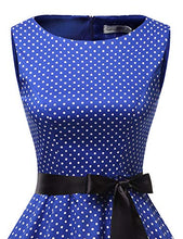 Carica l'immagine nel visualizzatore di Gallery, Gardenwed Annata 1950 retrò Rockabilly Polka S, Royal Blue Small White Dot