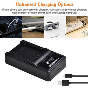 PowerTrust NB-13L NB-12L - Caricabatterie USB LED per fotocamera Canon...