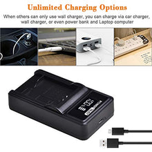 Carica l&#39;immagine nel visualizzatore di Gallery, PowerTrust - 2 batterie agli ioni di litio NB-13L e caricabatteria USB a LED...