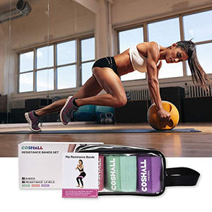 CosHall Elastici Fitness, Bande Elastiche di Resistenza in Tessuto 3 Set,...