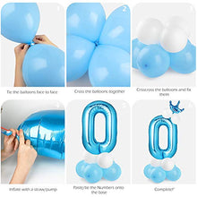 Carica l'immagine nel visualizzatore di Gallery, GeeRic Foil Palloncini Numeri 4 Blu, 40'' Gigante Numero Palloncino 4, Blu