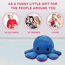 Carica l'immagine nel visualizzatore di Gallery, Polpo reversibile, giocattoli morbidi a doppia faccia, polpo farcito, mini polpo carino, bambola di peluche, regali creativi per bambini / ragazze e ragazzi / amici (Rosa + blu)
