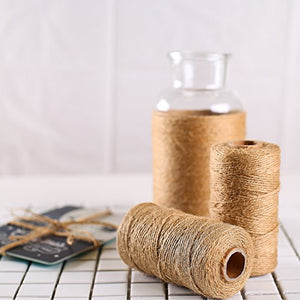 Corda di spago iuta Fuyit Totale 3 rotoli, 300 piedi Colore Originale 2