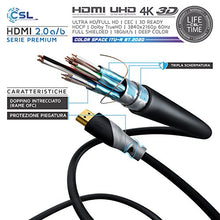 Carica l&#39;immagine nel visualizzatore di Gallery, CSL - 5m Cavo HDMI 4k 60Hz HDR - 2.0 a b - 4K 3D UHD 5,0m nero/grigio - Ilgrandebazar