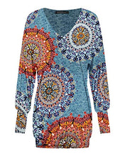 Carica l&#39;immagine nel visualizzatore di Gallery, ZANZEA Donna Pullover Maglia Scollo a V Manica Lunga Camicetta S, Floreale 1 - Ilgrandebazar