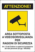 Carica l'immagine nel visualizzatore di Gallery, Cartelli Segnali Plastica Videosorveglianza