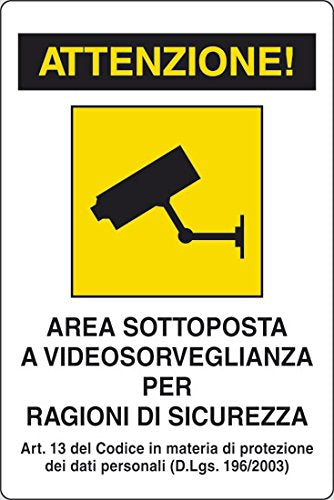Cartelli Segnali Plastica Videosorveglianza - Ilgrandebazar