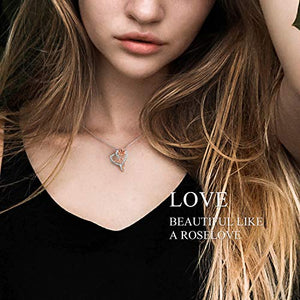 SNZM Collana di Fiori Rosa per Le Donne Gioielli Rose Gold - Ilgrandebazar