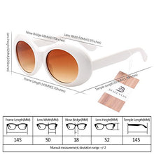 Carica l&#39;immagine nel visualizzatore di Gallery, BOZEVON Retrò Occhiali da sole Ovali - Vintage UV400 Bianco-marrone Scuro - Ilgrandebazar