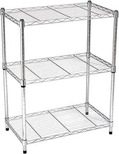 Carica l'immagine nel visualizzatore di Gallery, AmazonBasics - Scaffalatura a 3 ripiani, Cromato Cromo