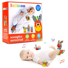 Carica l'immagine nel visualizzatore di Gallery, LUDAZON® Sonaglini Sensoriali per lo sviluppo delle capacità intellettive, Giochi Neonato Montessori, Sonaglio in Morbido Peluche, Ideale per Regali Nascita Maschio o Femmina