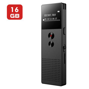 16GB Mibao Registratore vocale digitale 9.2*0.9*3.1CM, Black - Ilgrandebazar