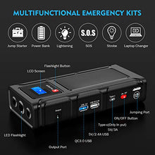 Carica l&#39;immagine nel visualizzatore di Gallery, Teaisiy Avviatore Batteria Auto, 1000A 18000mAh Impermeabile Avviatore...