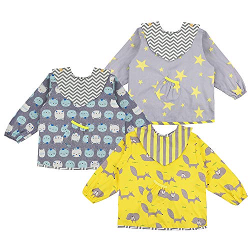 Lictin 3 Pezzi Bavaglino a Manica Lunga - Impermeabile Unisex L-100 - Ilgrandebazar