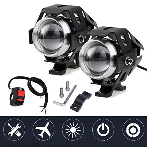 Ventdest Fari Moto, 2 * U5 Cree LED Faretti Frontali, 3000LM 6500K...