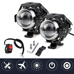 Ventdest Fari Moto, 2 * U5 Cree LED Faretti Frontali, 3000LM 6500K...