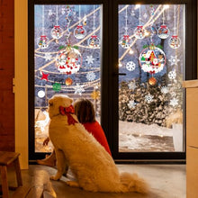 Carica l'immagine nel visualizzatore di Gallery, Vetrofanie Natalizie per Finestre, Adesivi Finestra Natalizi Riutilizzabili Pupazzo di Neve Fiocco di Neve Babbo Natale Sticker Grandi, Decorazioni PVC Wallpaper Murali per Vetrine Negozio Vetro Porte