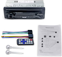 Carica l'immagine nel visualizzatore di Gallery, Aigoss Autoradio Bluetooth Stereo Auto 1 Din Car Radio FM Ricevitore 60W x 4, 5 Luci a Colori e Telecomando, Supporta MP3/ USB/SD/TF/AUX/File