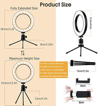 Carica l'immagine nel visualizzatore di Gallery, 6,2'' Piccola Luce Dell'anello con Treppiedi, Mini Selfie Ring 6.2''- Nero