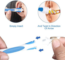Carica l'immagine nel visualizzatore di Gallery, Pulisci orecchie, Kit per la Rimozione del Cerume, Detergente Per Orecchie a Spirale Morbida e Sicura Con 16 Punte in Silicone Sostituibili, Kit Per La Pulizia Delle Orecchie Per Bambini e Adulti 1 Unità (Confezione da 1) Blu+bianco