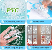 Carica l&#39;immagine nel visualizzatore di Gallery, Aonveki Vetrofanie Natalizie per Finestre, 11 Fogli Adesivi Natalizi per Finestre, Natale Vetrofanie Addobbi Natale Adesivi Rimovibile, Vetrofanie Fiocchi di Neve e Alci per Decorazioni Natalizie