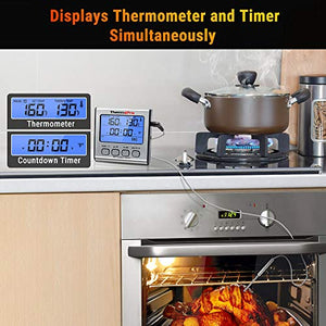 ThermoPro TP17 Termometro Cucina Digitale a Doppia Sonda con Modalità Timer... - Ilgrandebazar