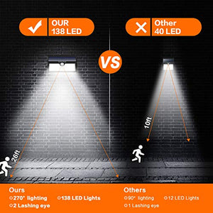 Luce Solare Led Esterno,【2019 Super Luminosa 138LED-1400 lumen】iPosible Luci... - Ilgrandebazar
