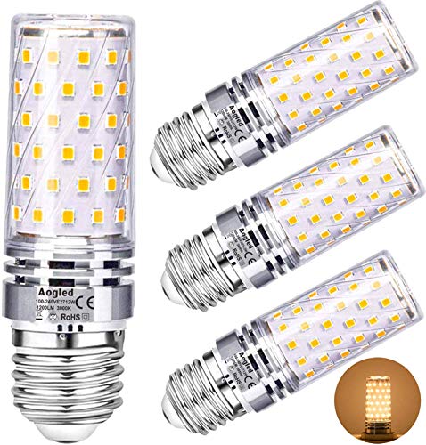 Lampadina Led E27 12W Aogled,Equivalente a 100W Bianco Caldo 3000k 4pcs