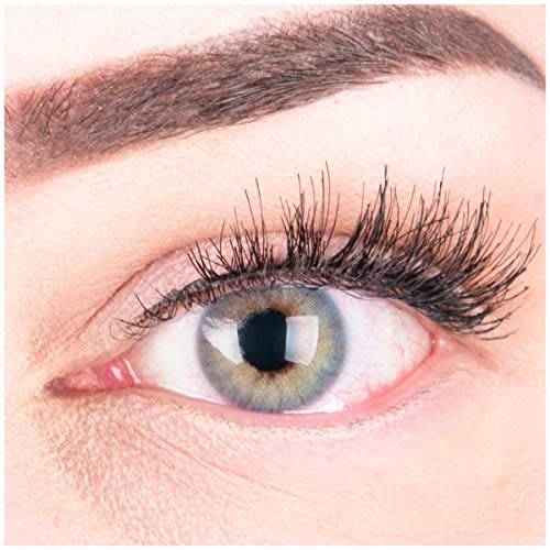 GLAMLENS Lenti a contatto colorate Rose Blue - azzurre - mensili - con porta...