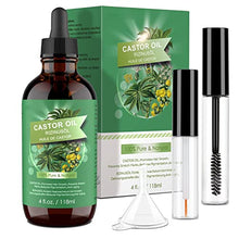 Carica l&#39;immagine nel visualizzatore di Gallery, Olio di Ricino Puro 100% - 118ml Castor Oil Spremuto a Freddo Stimola la Crescita dei Capelli, Ciglia e Sopracciglia, Cura della Barba, Unghie, Corpo e Viso - Bottiglia di Vetro con Pennelli e Pipetta