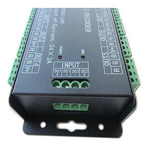 High Power 24 Channel RGB 3A/CH DMX512 Controller Led Decoder Dimmer 500Hz...