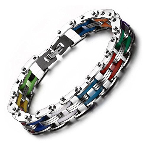 Vnox Acciaio Inossidabile Silicone muskuloese Bicicletta Catena Multicolore - Ilgrandebazar