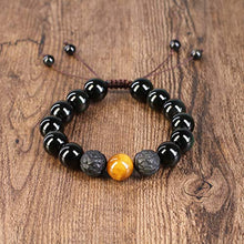 Carica l&#39;immagine nel visualizzatore di Gallery, COAI Bracciale Uomo in Ossidiana e Occhio di Tigre Di Marrone