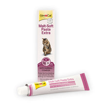 Carica l'immagine nel visualizzatore di Gallery, GimCat Malt-Soft Pasta Extra, Anti-Hairball Snack per gatti che favorisce l’espulsione dei boli di pelo, 1 tubetto, 1 x 50 g