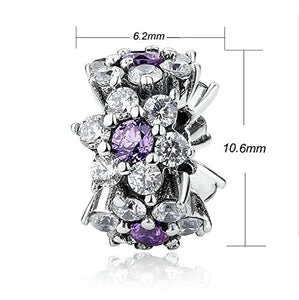 Distanziatore Nontiscordardime Charms Argento 925 Fiore Viola - Ilgrandebazar