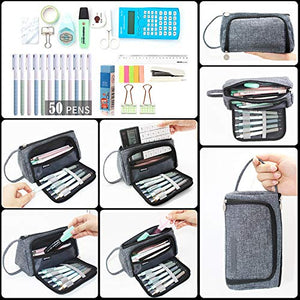 Astuccio Portamatite Grande Capacità porta Trucco Cartoleria Grigio