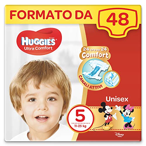 Huggies Pannolini Ultra Comfort, Taglia 5 (11-25 kg), Confezione da 48...