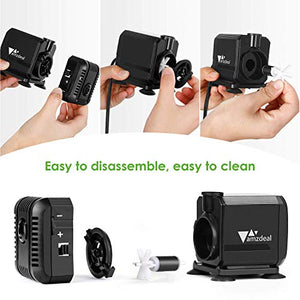 Amzdeal Mini Pompa Acqua Sommergibile Ultra-Silenzioso 15W 1500L/H - Ilgrandebazar