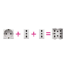 Carica l&#39;immagine nel visualizzatore di Gallery, 4Box 4B.L.H21, Side, Presa da Incasso Multistandard 1 Schuko + 2 Grigio - Ilgrandebazar