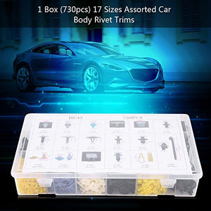 730 pezzi clip di carrozzeria, 17 assortiti corpo vettura push pin... - Ilgrandebazar