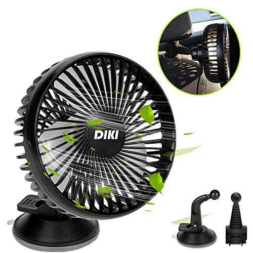 DIKI Ventilatore Auto, USB Ventola per Auto A 3 velocità Ventola...