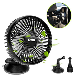 DIKI Ventilatore Auto, USB Ventola per Auto A 3 velocità Ventola...