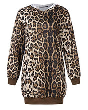 Carica l'immagine nel visualizzatore di Gallery, Auxo Donna Felpa Tunica Abito con Cappuccio Pullover S, 06a-leopardo - Ilgrandebazar