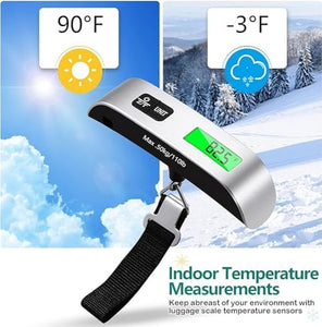 Blendura , Bilancia Valigia Da Viaggio Digitale Pesa Misura Della Tempera Unisex, Grigio (Grey), Pesavaligie Portatile Casa 110 lb 50 kg Funzione Adatto per Viaggiare