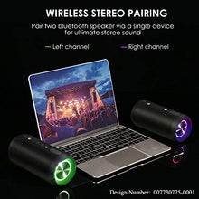 Carica l&#39;immagine nel visualizzatore di Gallery, Cassa Bluetooth, COOCHEER Altoparlante Bluetooth Portatili 24W con Luce Nero